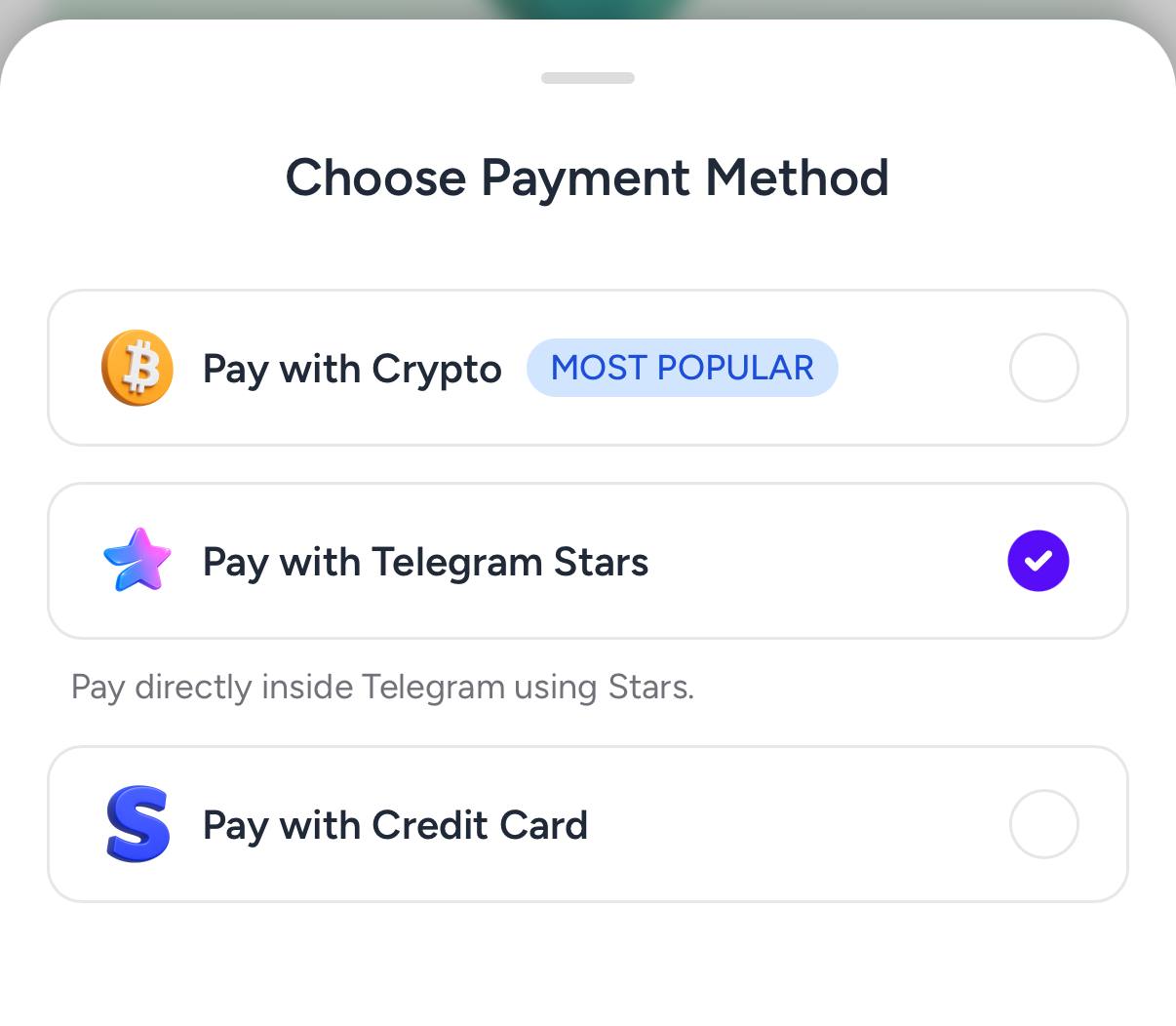Select Telegram Stars on HidSim
